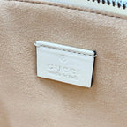 Gucci Clutch GG Marmont Ivory Red Navy Leather Belt Motif Gold — view 8