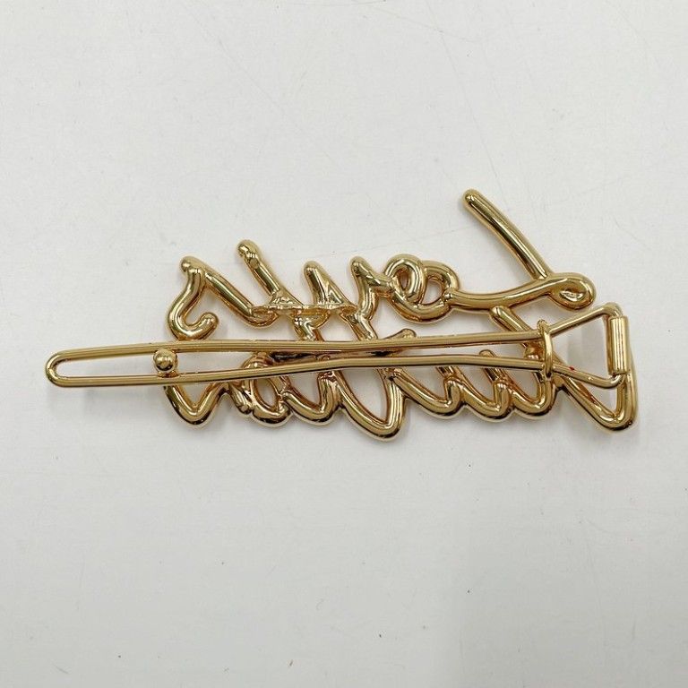 Louis Vuitton Barrette LV Script Gold Metal Hair Accessory — view 2