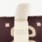 Gucci Scarf GG Jacquard Brown Beige 91% Wool 9% Silk — view 4