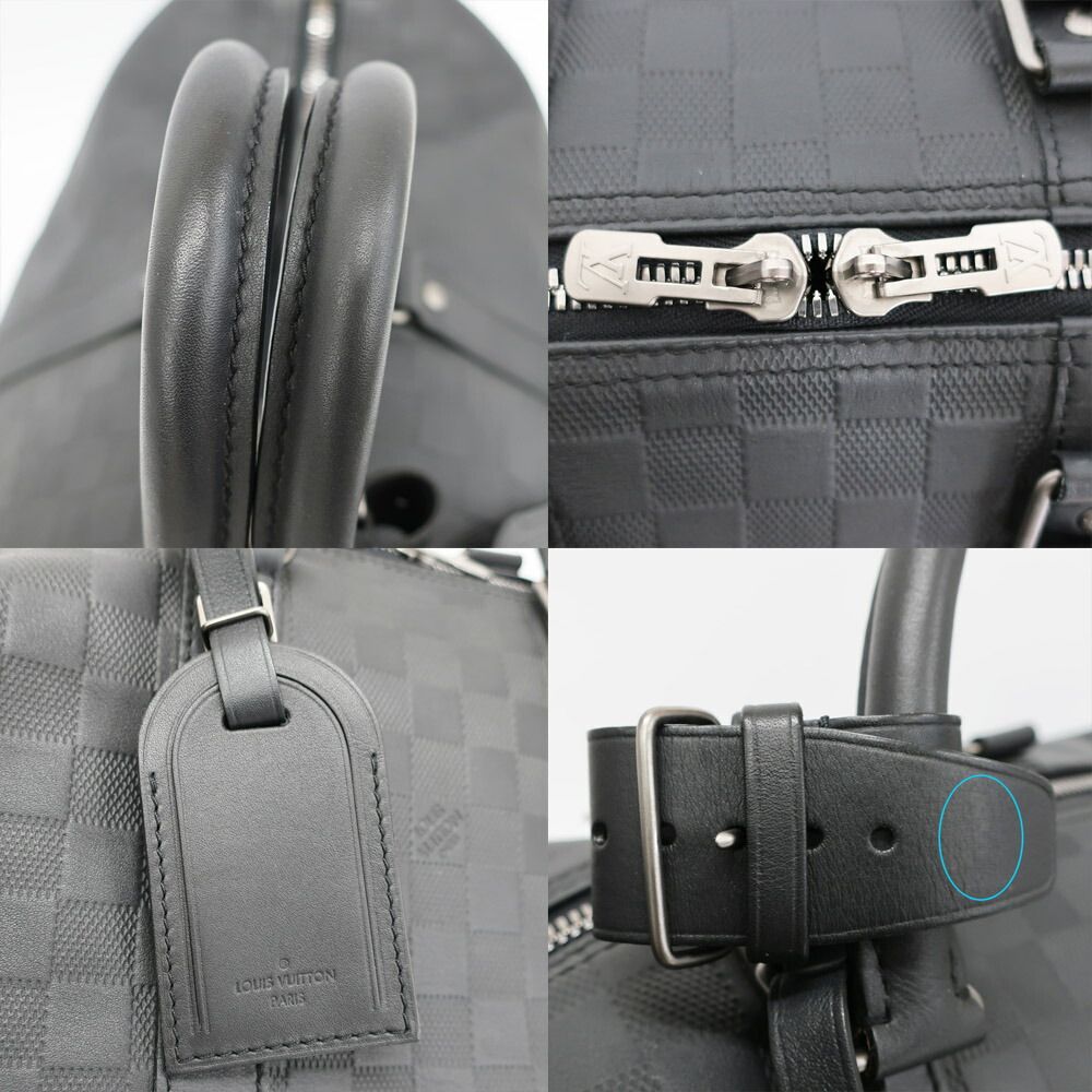 Louis Vuitton Keepall Bandouliere 45 Boston Bag Damier Infini Black — view 8
