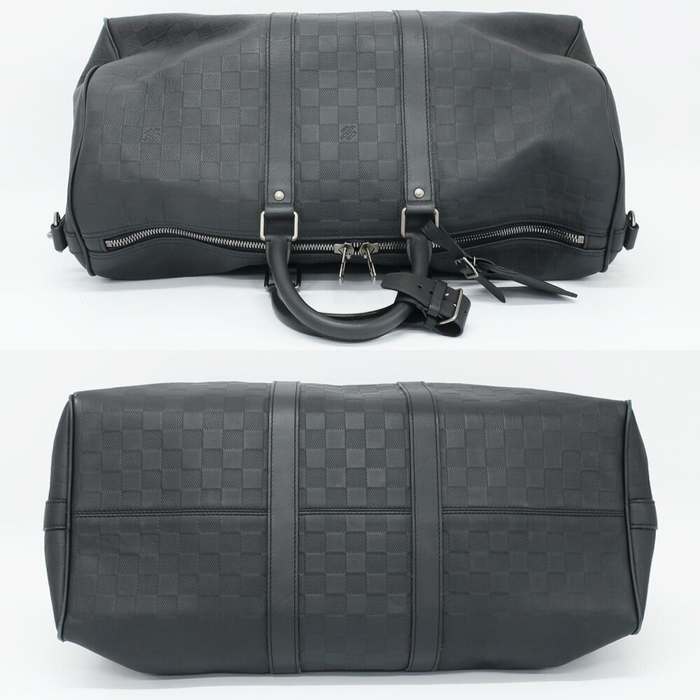 Louis Vuitton Keepall Bandouliere 45 Boston Bag Damier Infini Black — view 3