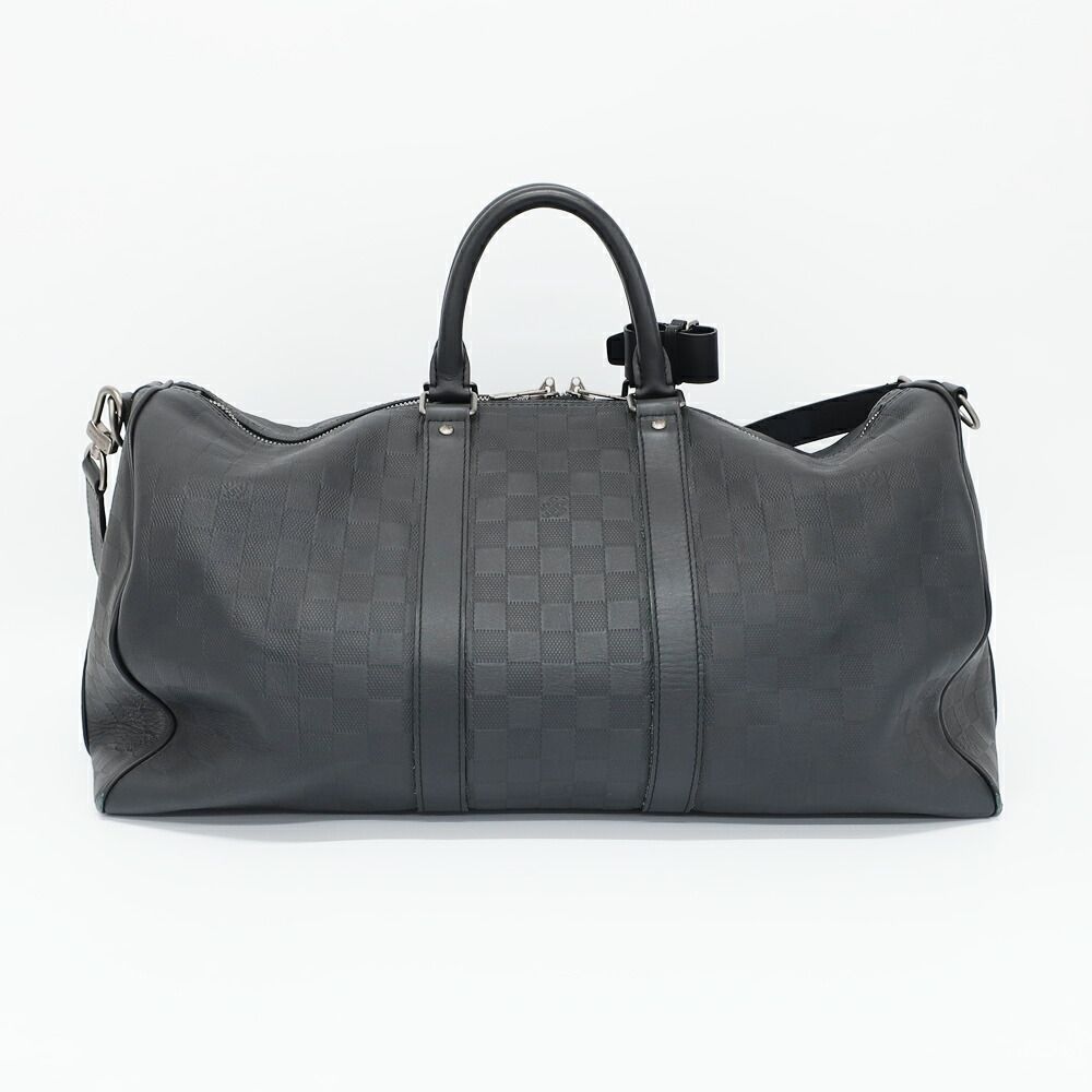 Louis Vuitton Keepall Bandouliere 45 Boston Bag Damier Infini Black — view 2