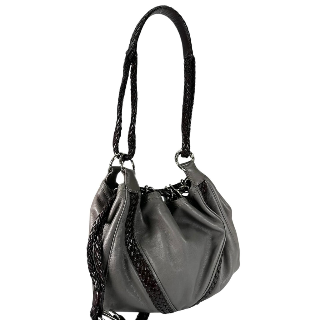 Loewe Shoulder Bag Leather Gray Braid — view 3
