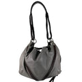Loewe Shoulder Bag Leather Gray Braid