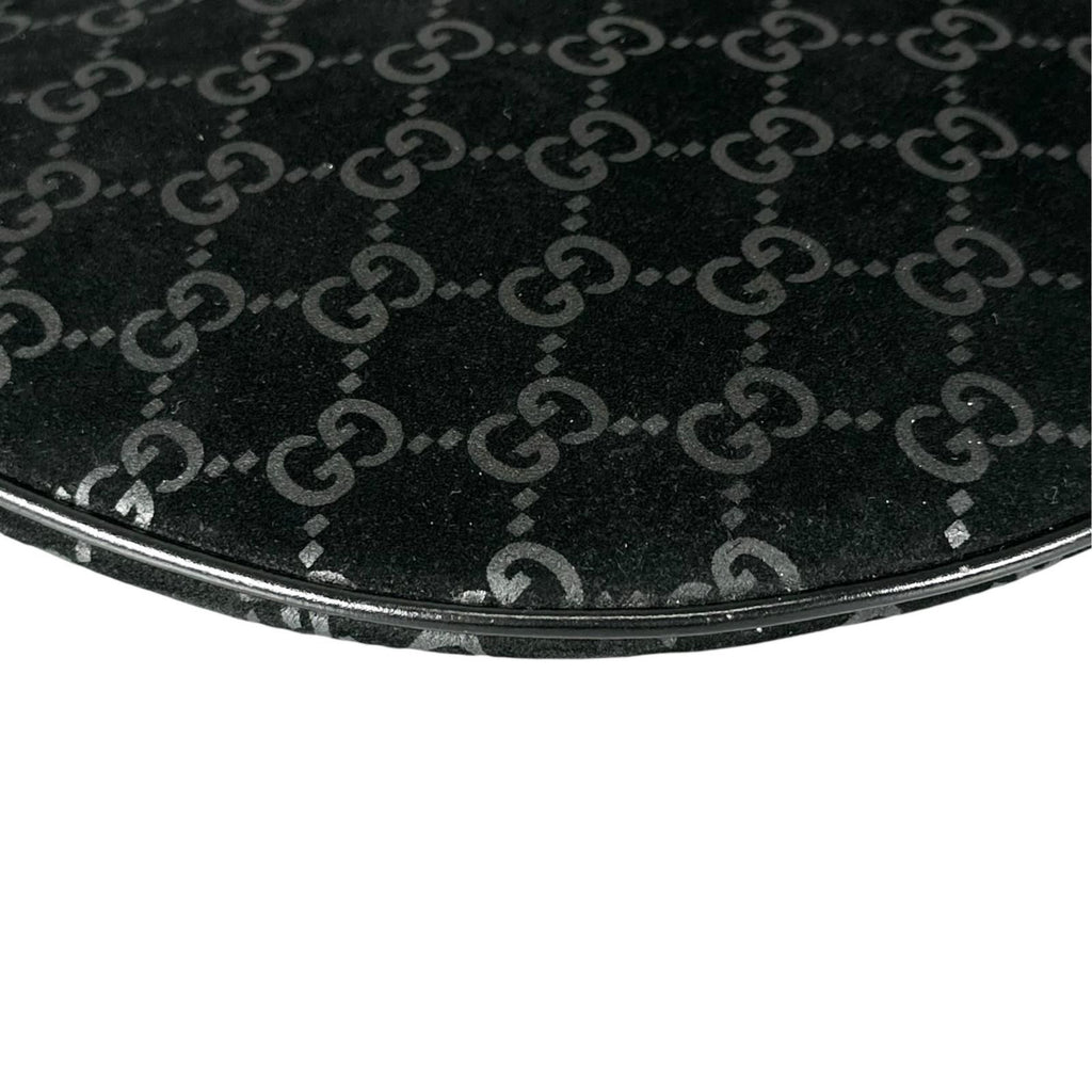 Gucci Shoulder Bag Suede Black GG Pattern — view 7