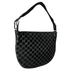 Gucci Shoulder Bag Suede Black GG Pattern — view 3