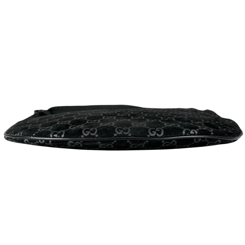 Gucci Shoulder Bag Suede Black GG Pattern — view 4