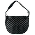 Gucci Shoulder Bag Suede Black GG Pattern