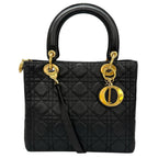 Dior Lady Dior Handbag Lambskin Black Medium