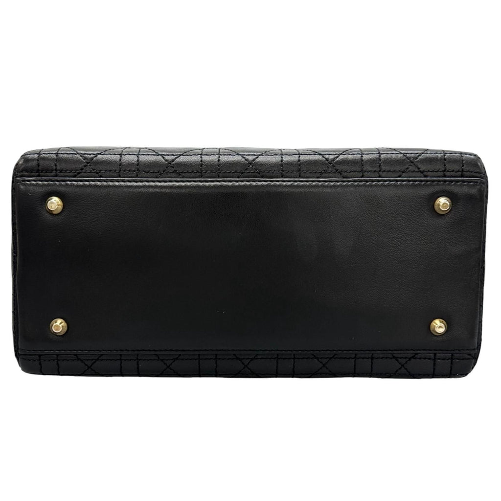 Dior Lady Dior Handbag Lambskin Black Medium — view 4