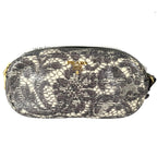 Prada Pouch Nylon Gray Botanical Pattern