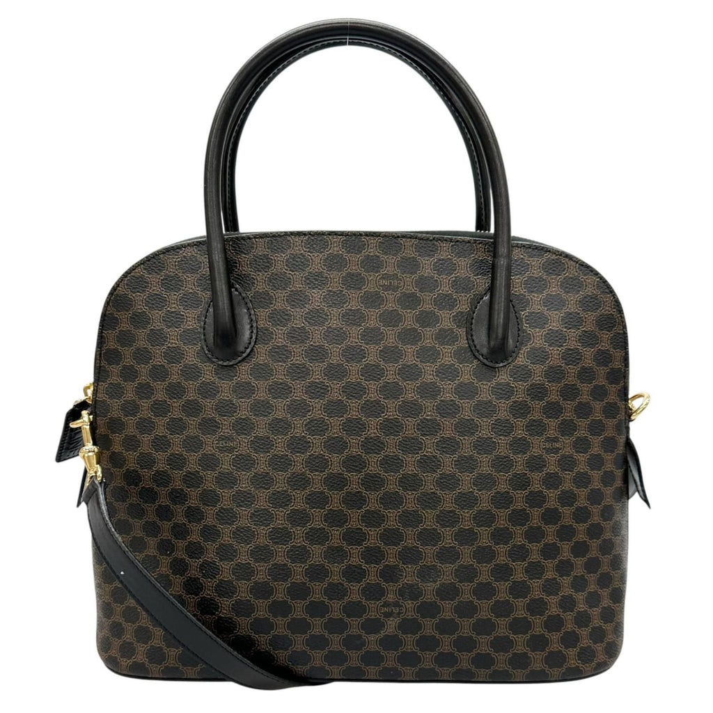 Celine Handbag Leather Brown 2-Way Macadam