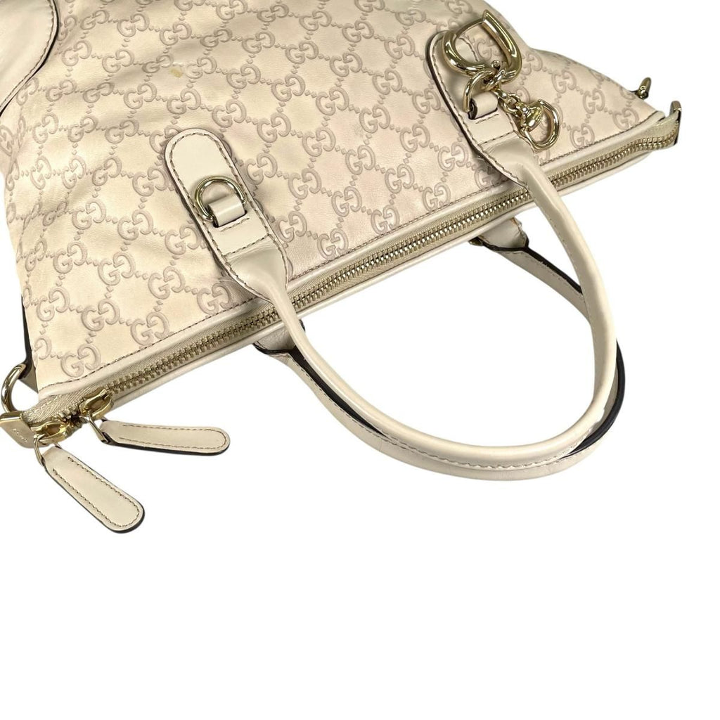 Gucci Guccissima 2-Way Tote Horsebit Shoulder Bag Beige — view 5