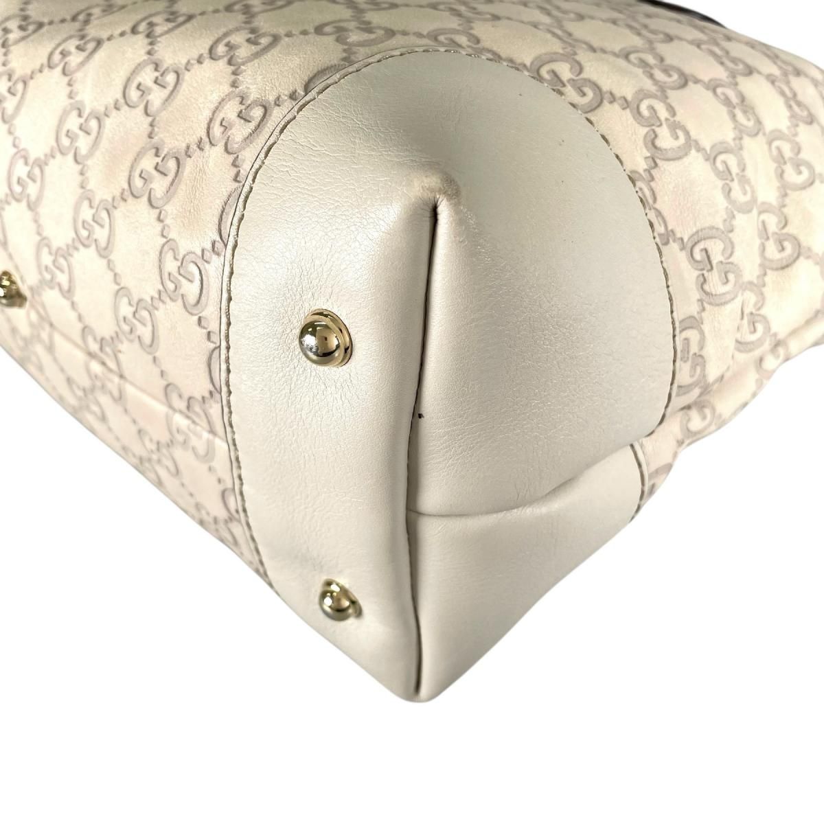 Gucci Guccissima 2-Way Tote Horsebit Shoulder Bag Beige — view 8