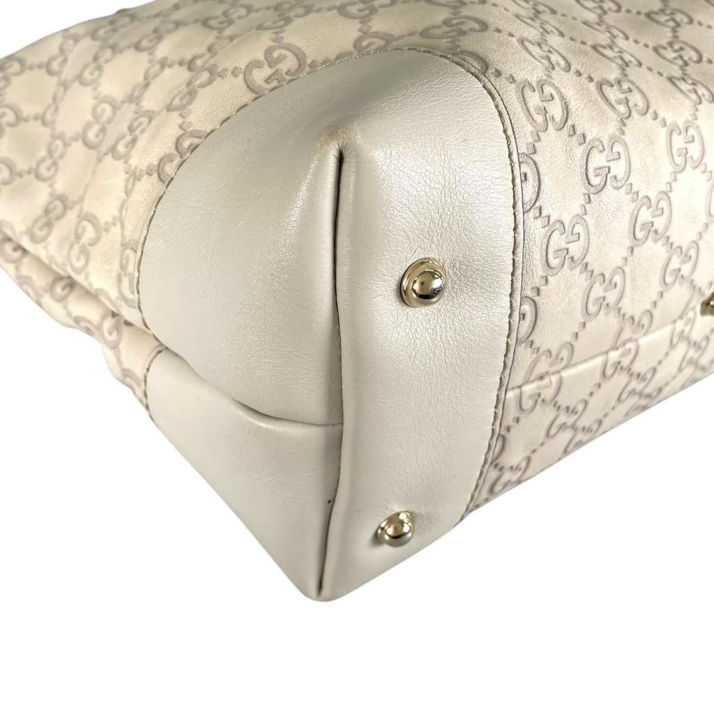 Gucci Guccissima 2-Way Tote Horsebit Shoulder Bag Beige — view 7