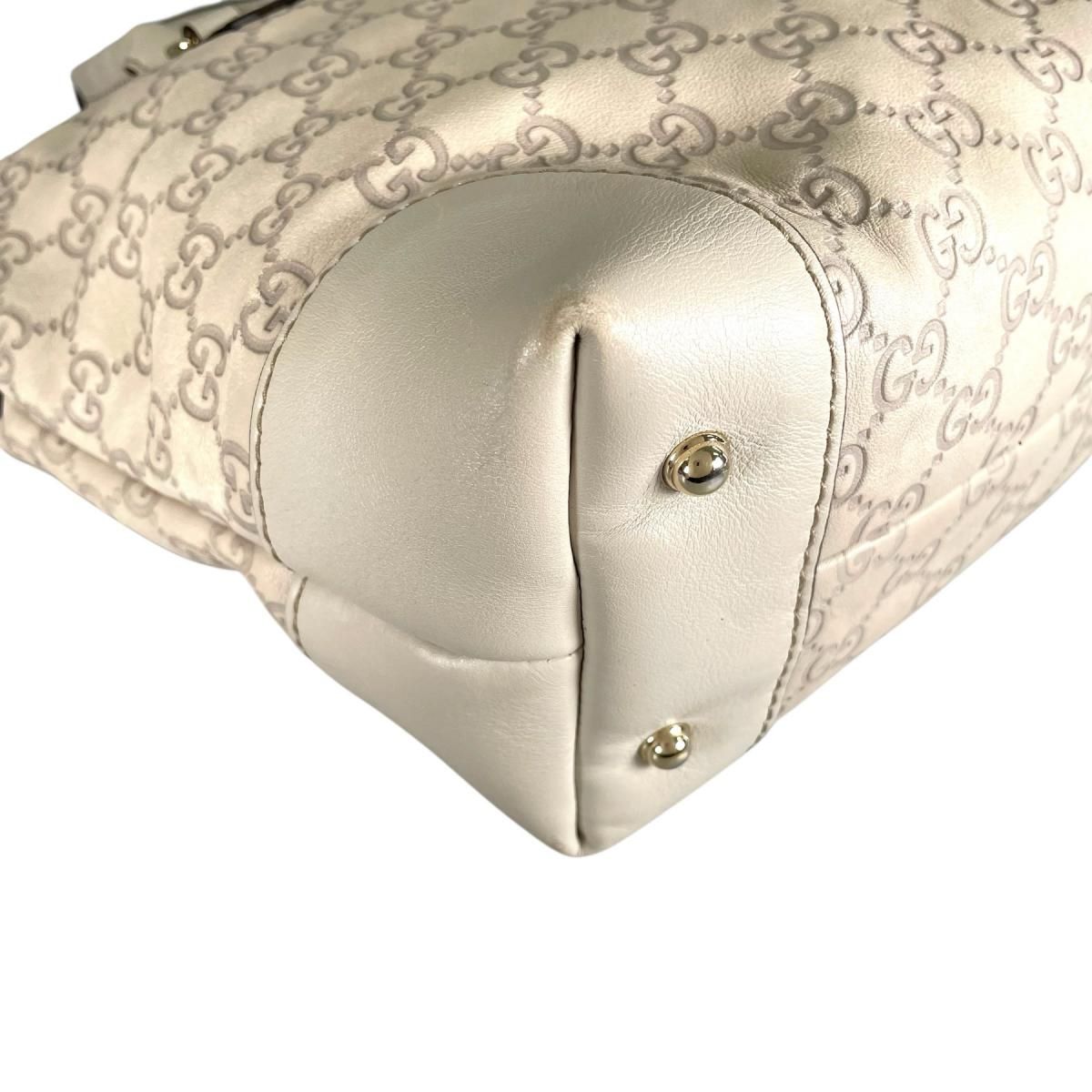 Gucci Guccissima 2-Way Tote Horsebit Shoulder Bag Beige — view 9