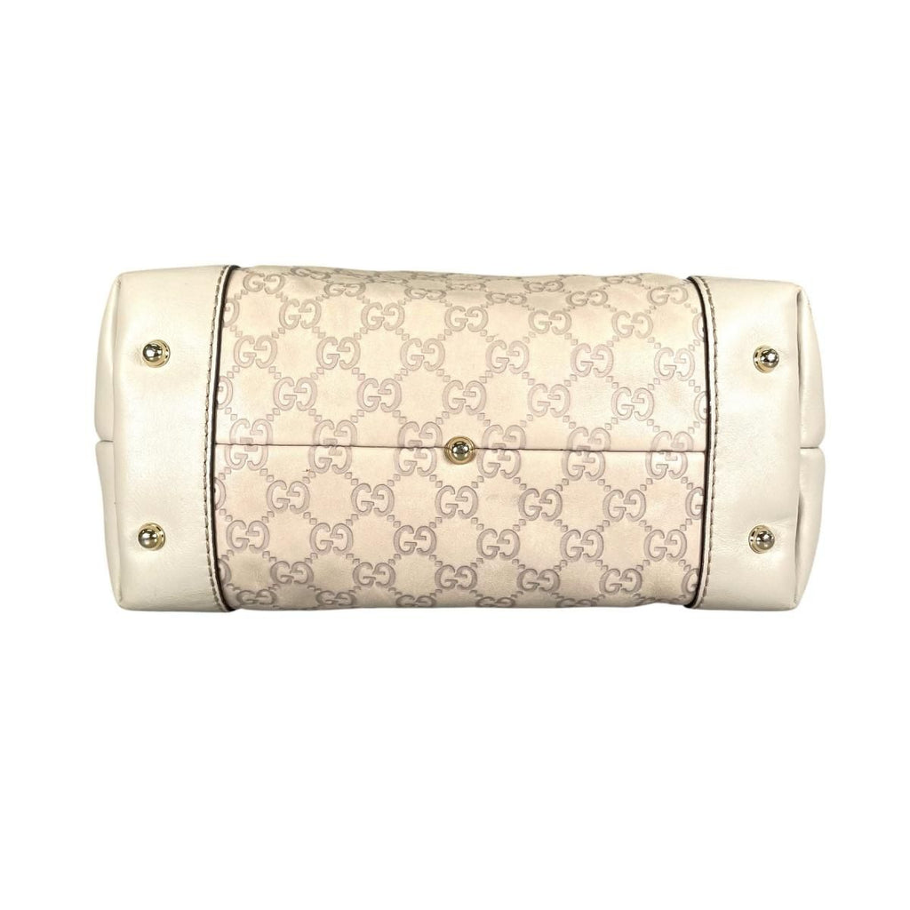 Gucci Guccissima 2-Way Tote Horsebit Shoulder Bag Beige — view 4