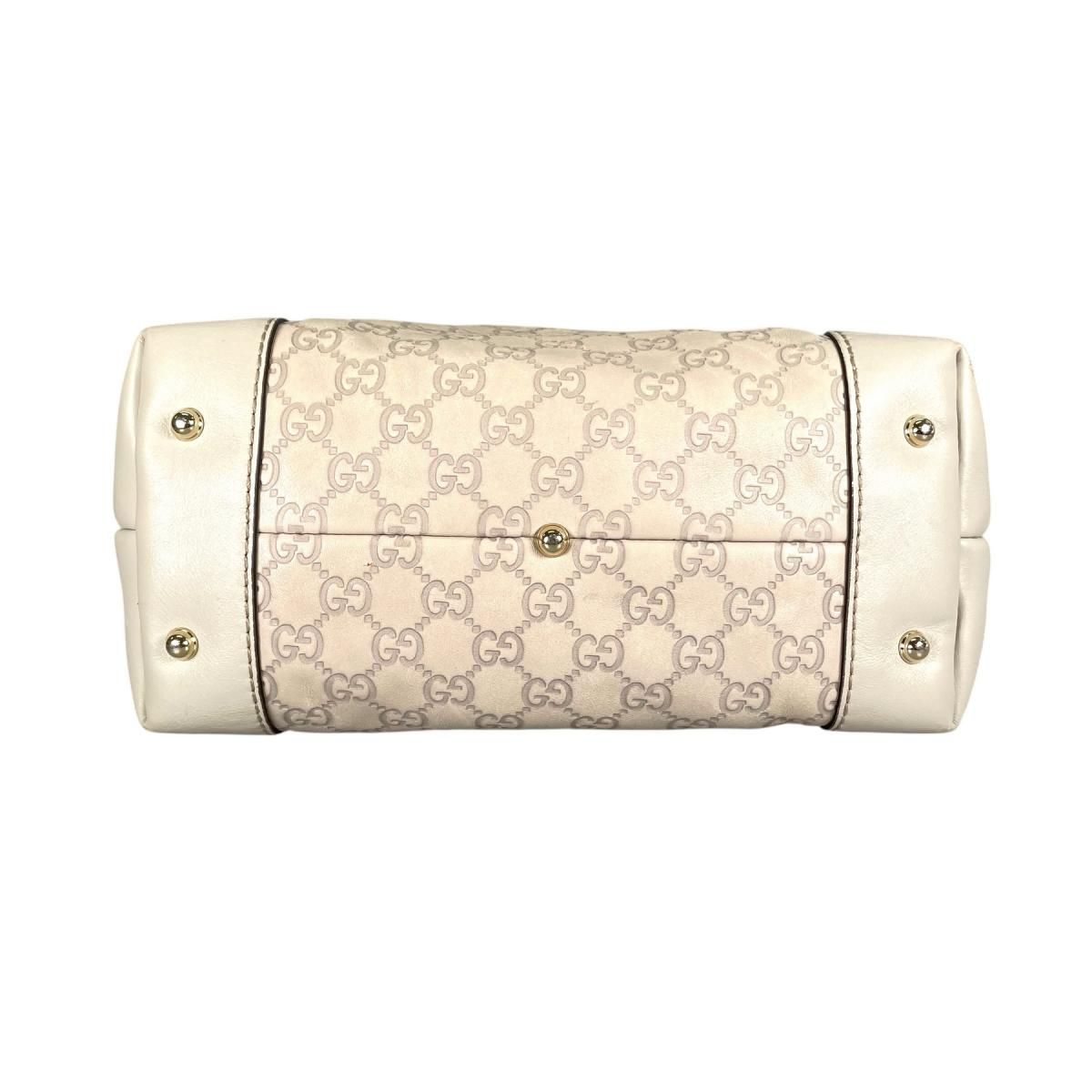 Gucci Guccissima 2-Way Tote Horsebit Shoulder Bag Beige — view 4