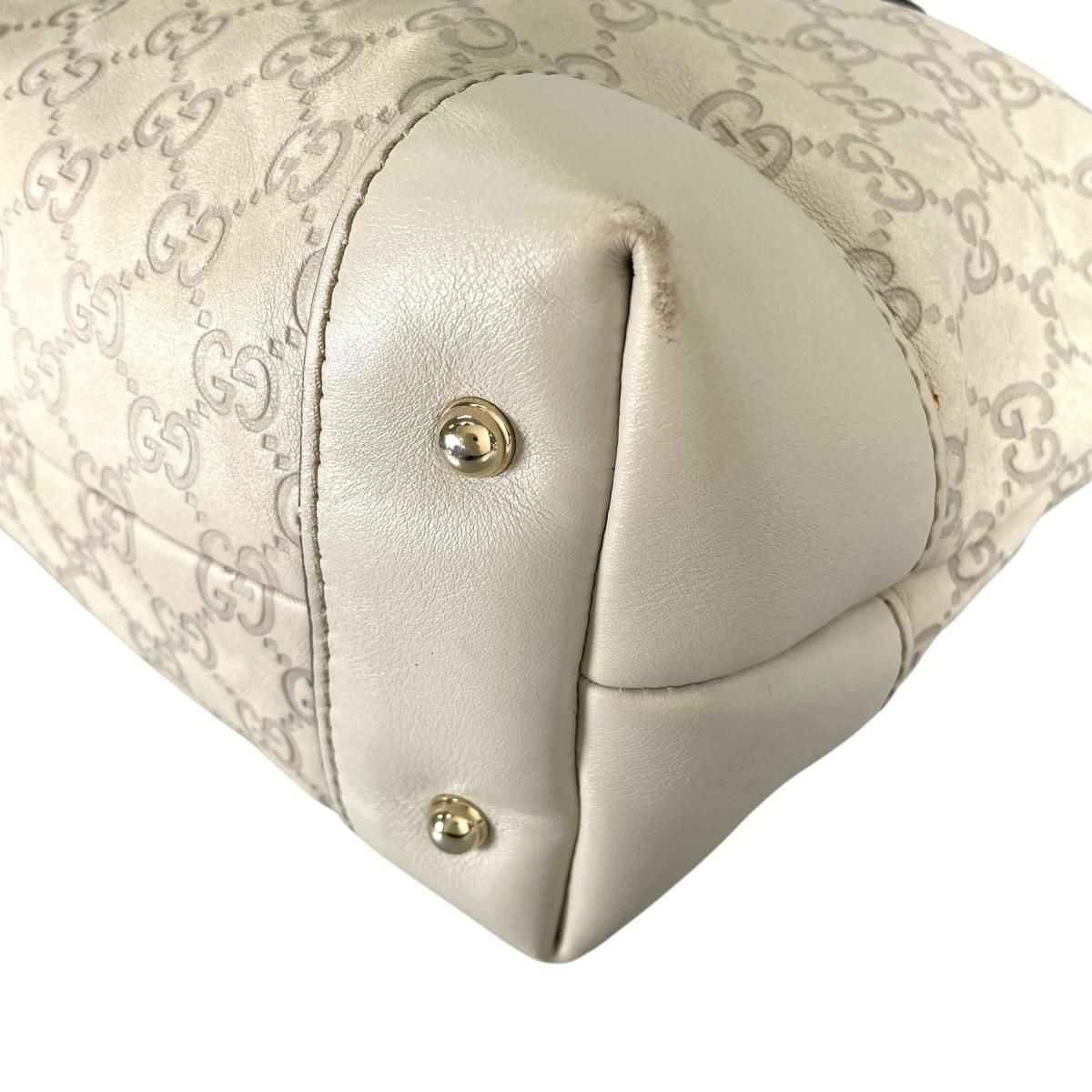 Gucci Guccissima 2-Way Tote Horsebit Shoulder Bag Beige — view 6