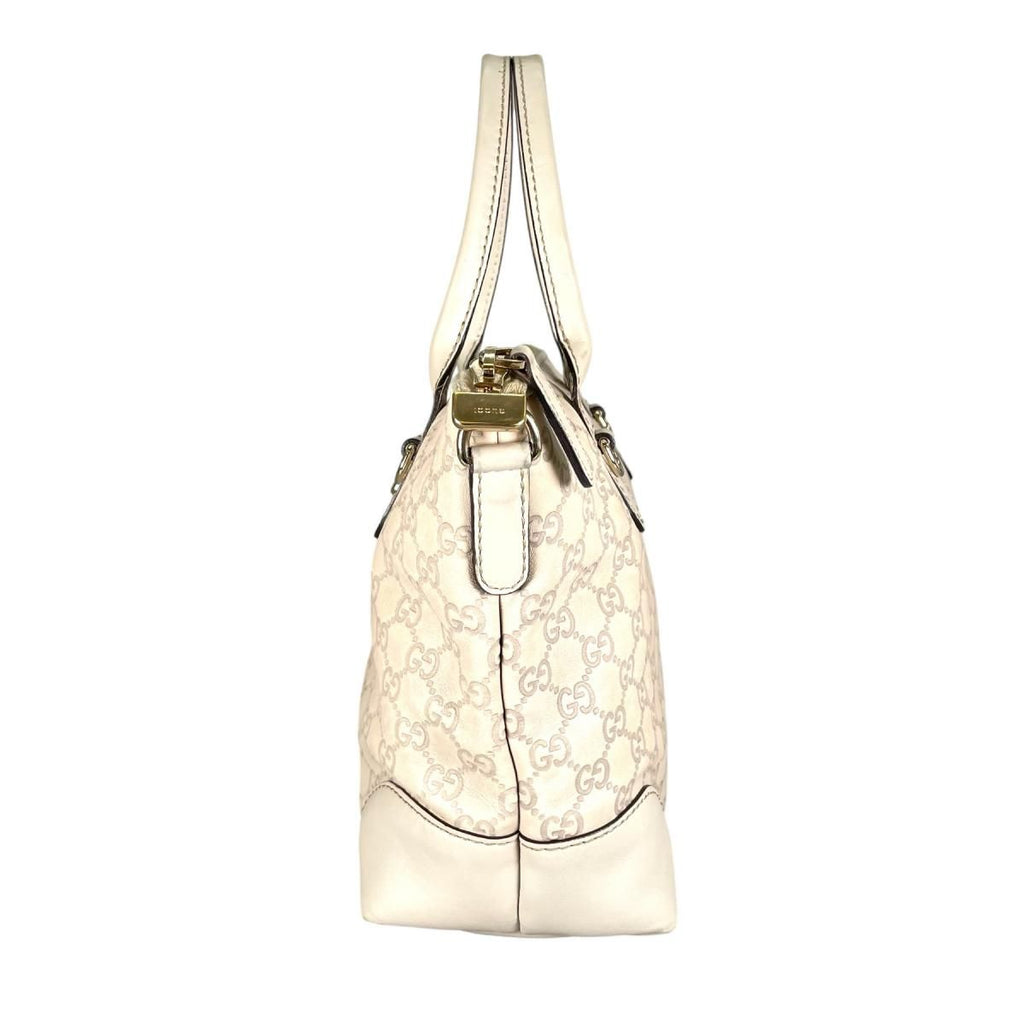 Gucci Guccissima 2-Way Tote Horsebit Shoulder Bag Beige — view 2