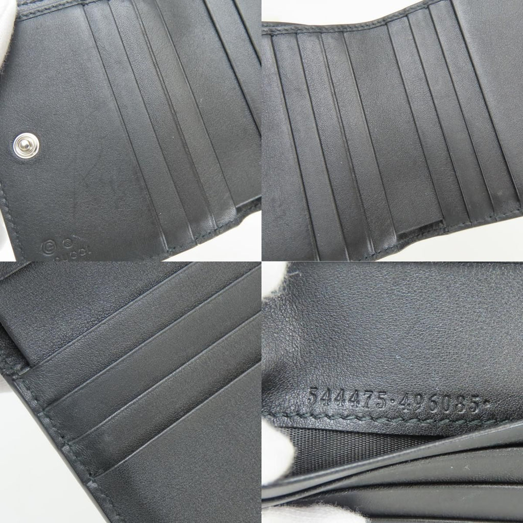 Gucci Bifold Wallet Micro GG Guccissima Leather Black Compact — view 8