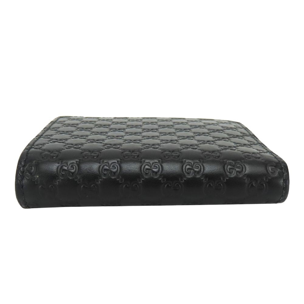 Gucci Bifold Wallet Micro GG Guccissima Leather Black Compact — view 3