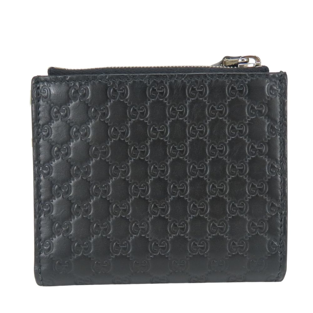 Gucci Bifold Wallet Micro GG Guccissima Leather Black Compact — view 2