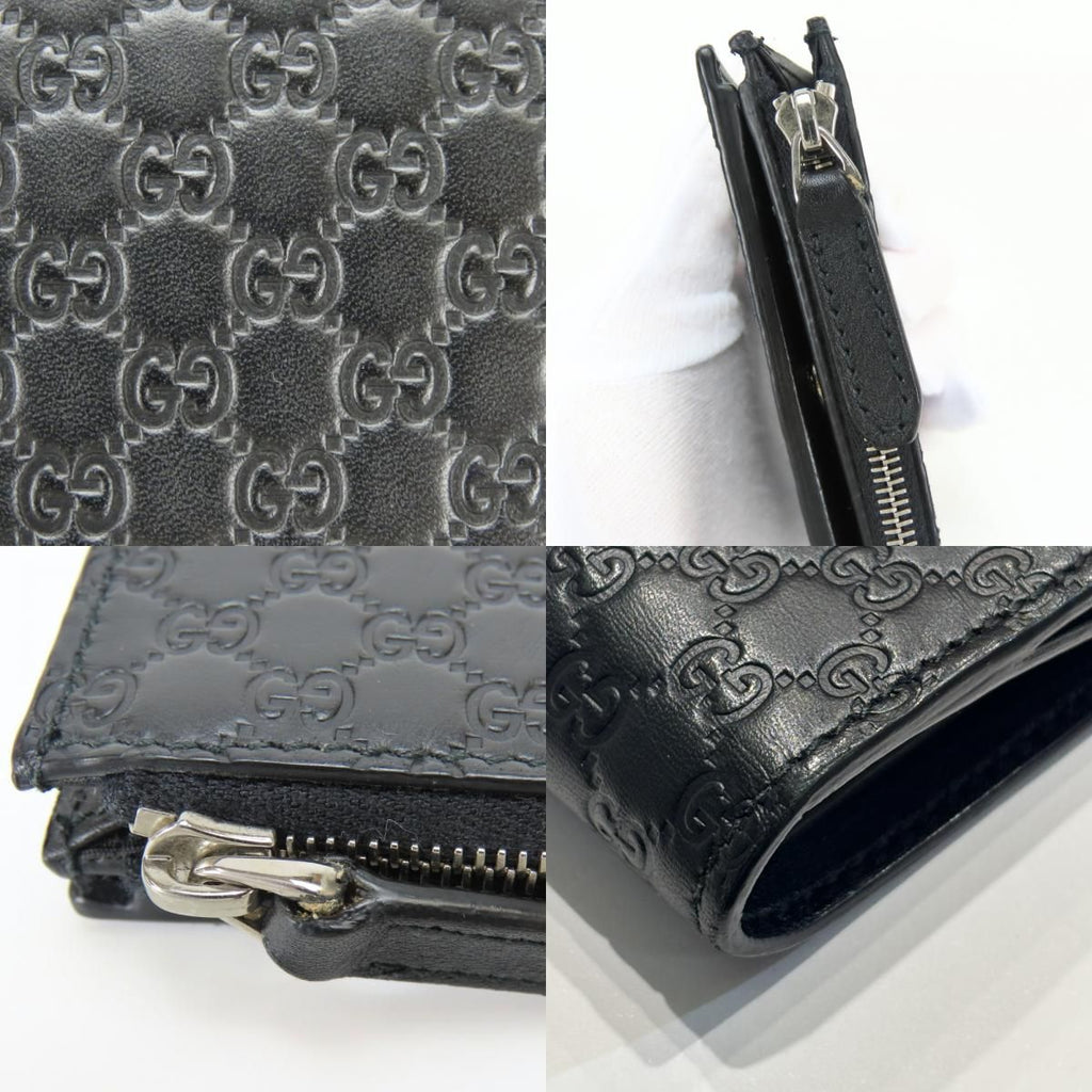 Gucci Bifold Wallet Micro GG Guccissima Leather Black Compact — view 6