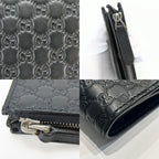 Gucci Bifold Wallet Micro GG Guccissima Leather Black Compact — view 6