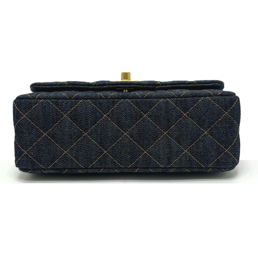Chanel Shoulder Bag Quilted Mini 20 Denim Indigo Blue — view 5