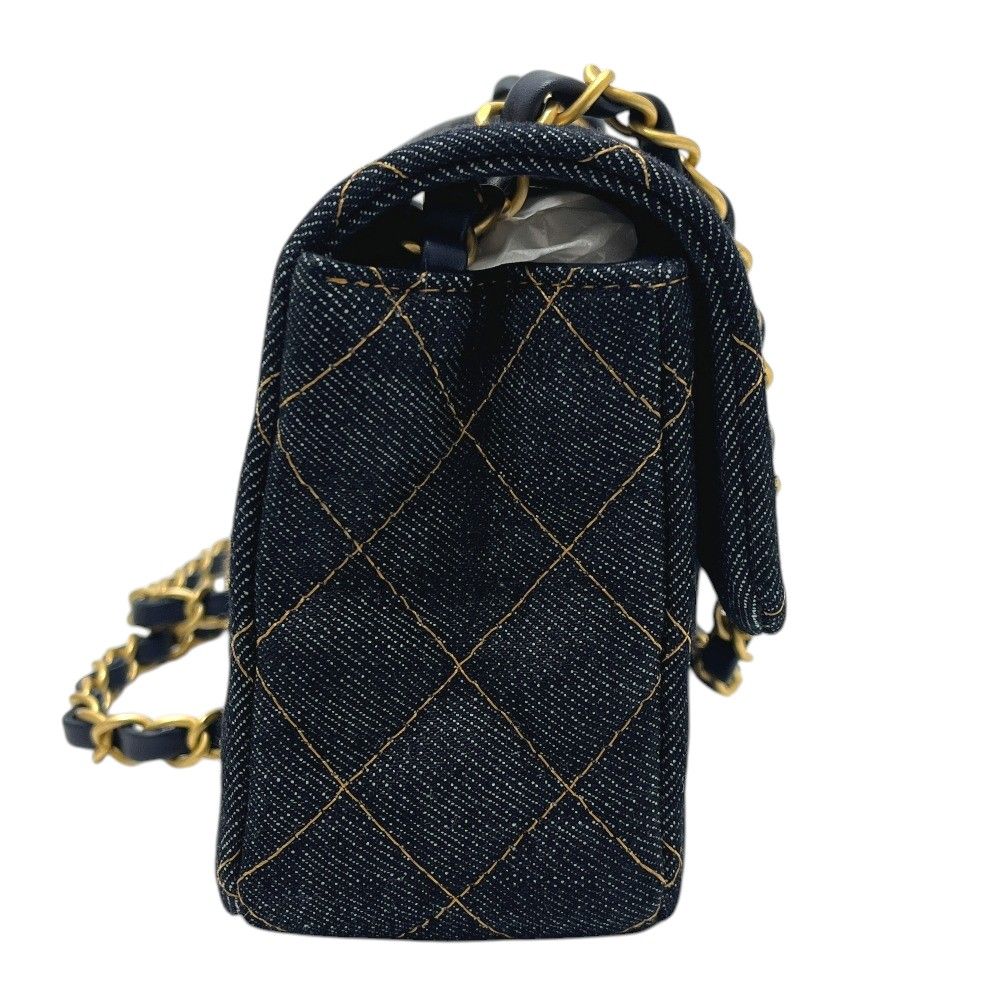 Chanel Shoulder Bag Quilted Mini 20 Denim Indigo Blue — view 4