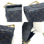 Chanel Shoulder Bag Quilted Mini 20 Denim Indigo Blue — view 7