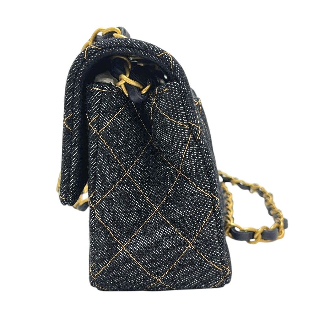 Chanel Shoulder Bag Quilted Mini 20 Denim Indigo Blue — view 3
