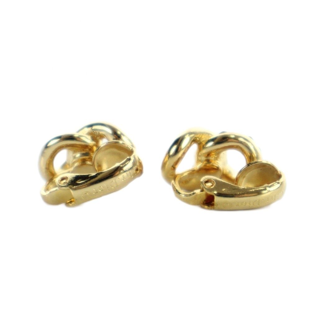 Dior Earrings Logo Clip Type Rhinestone Gold — view 2