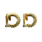 Dior Earrings Logo Clip Type Gold — view 2