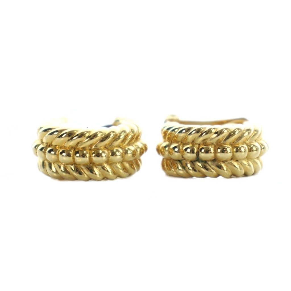 Dior Earrings Logo Clip Type Gold — view 3
