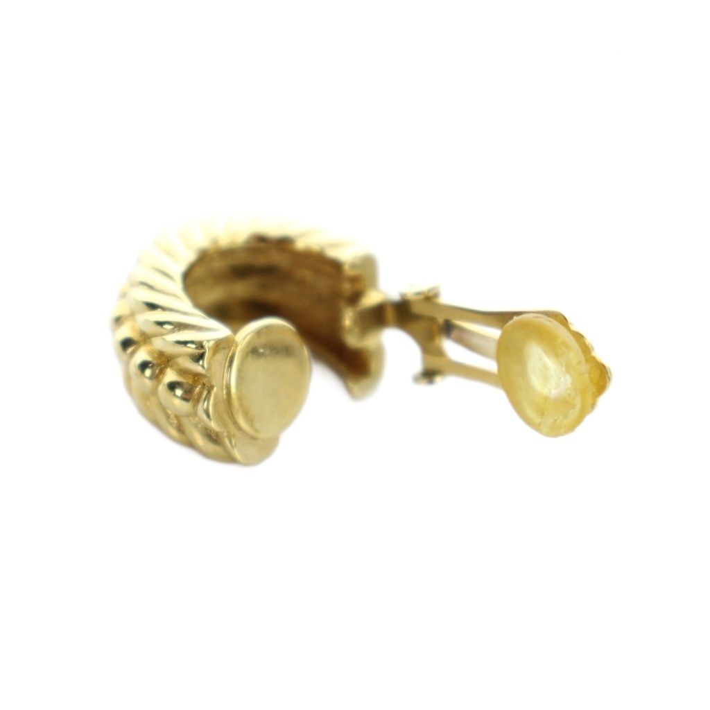Dior Earrings Logo Clip Type Gold — view 4