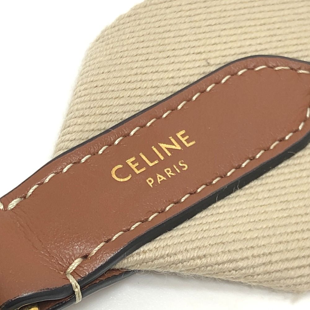 Celine Shoulder Strap Logo Canvas Leather Beige — view 6