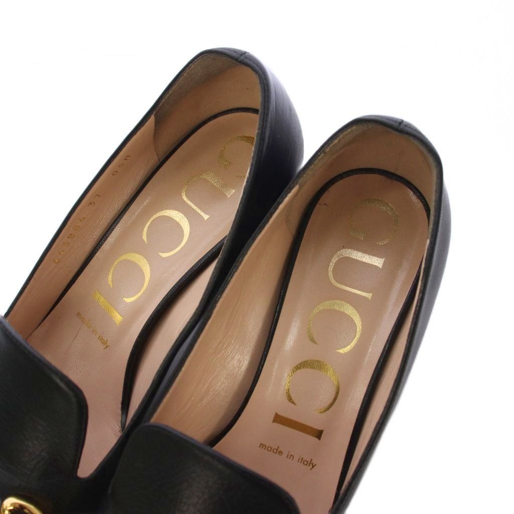 Gucci Malaga Kid Nero Horsebit Loafers Leather 37 Black — view 7