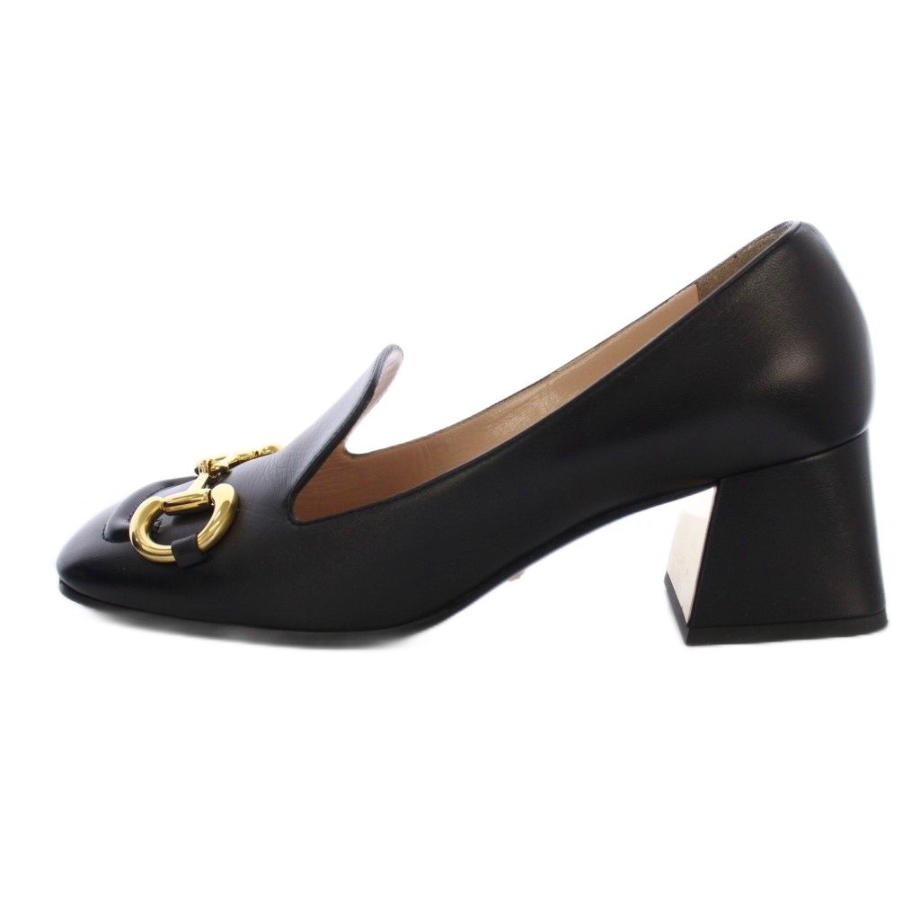 Gucci Malaga Kid Nero Horsebit Loafers Leather 37 Black — view 2