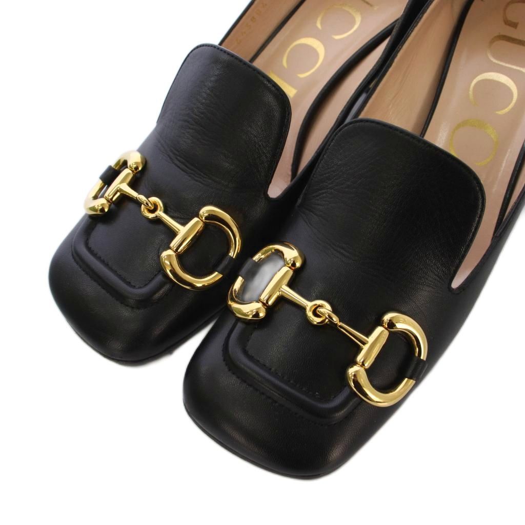 Gucci Malaga Kid Nero Horsebit Loafers Leather 37 Black — view 6
