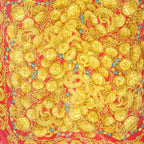 Chanel Vintage Chain Pattern Silk Scarf Red — view 5