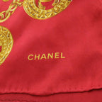 Chanel Vintage Chain Pattern Silk Scarf Red — view 6