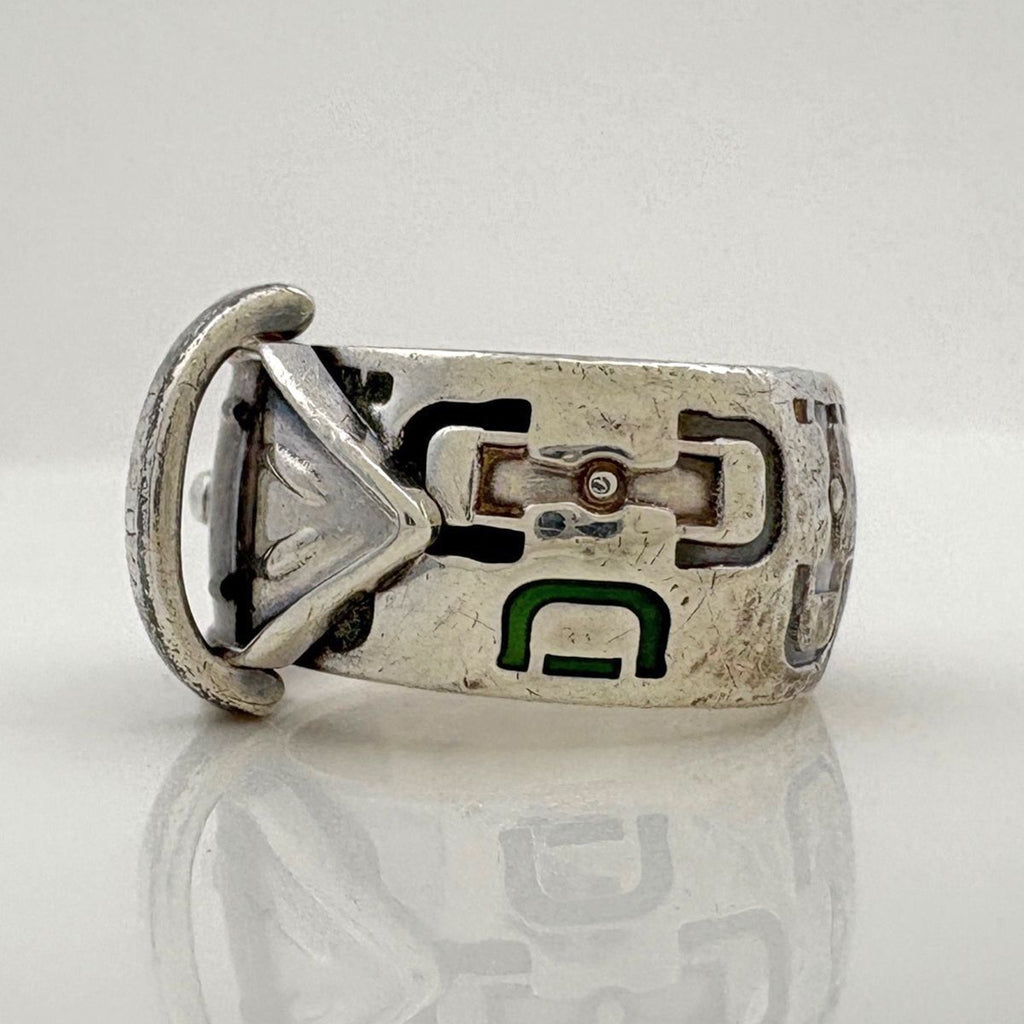 Gucci Belt Motif Ring Horsebit Silver — view 2