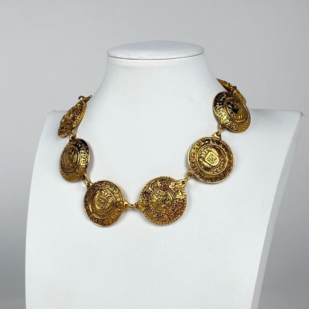 Chanel CC Logo Necklace CC Mark Round Gold Plated — view 7