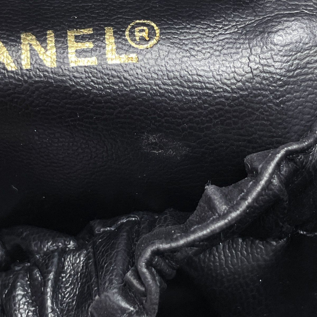Chanel CC Logo Vanity Bicolor Makeup Pouch Leather Black — view 7