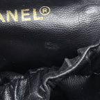 Chanel CC Logo Vanity Bicolor Makeup Pouch Leather Black — view 7