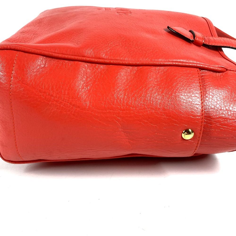 Loewe Shoulder Bag Logo Heritage Leather Orange Red — view 4