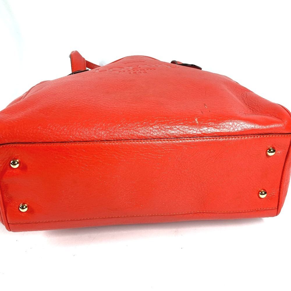 Loewe Shoulder Bag Logo Heritage Leather Orange Red — view 5