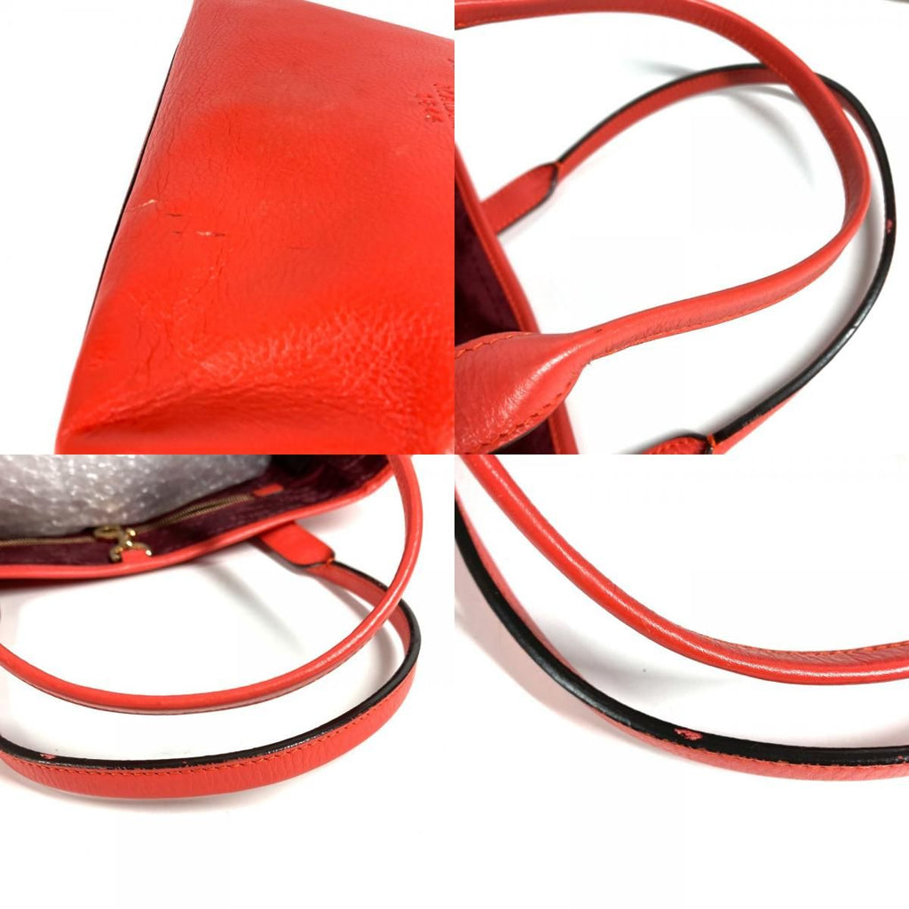 Loewe Shoulder Bag Logo Heritage Leather Orange Red — view 8
